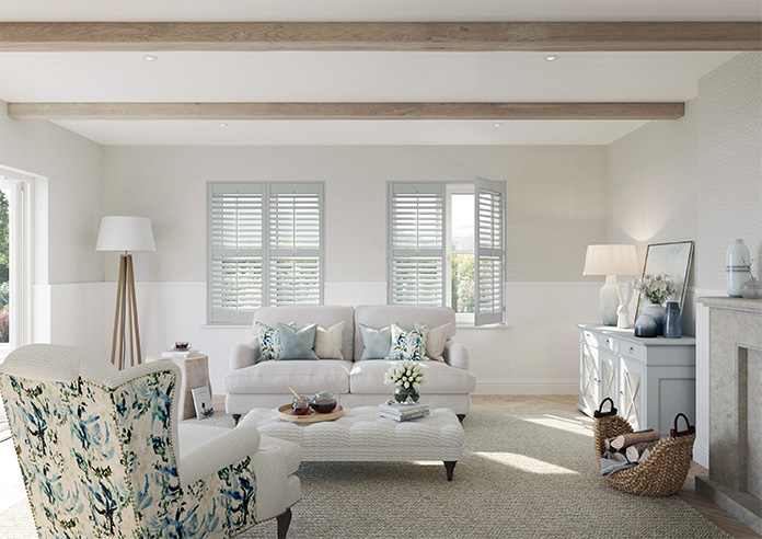 Kensington, Cloud Grey - Full Height Twist&Fit Plantation Shutter - Image 9
